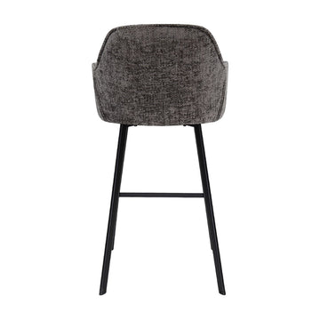 Barstuhl – Chenille Stoff, Metall Gestell, Dunkelgraue Farbe - Lynn | Kick Collection
