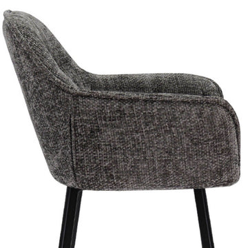 Barstuhl – Chenille Stoff, Metall Gestell, Dunkelgraue Farbe - Lynn | Kick Collection