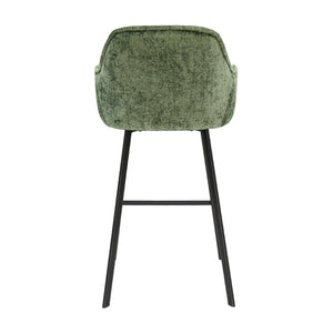 Barstuhl – Chenille Stoff, Metall Gestell, Grüne Farbe - Lynn | Kick Collection