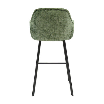 Barstuhl – Chenille Stoff, Metall Gestell, Grüne Farbe - Lynn | Kick Collection