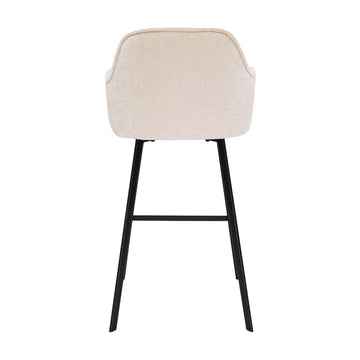 Barstuhl – Chenille Stoff, Metall Gestell, Creme Farbe - Lynn | Kick Collection