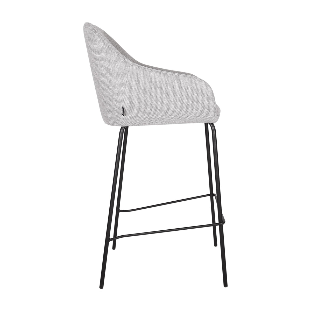 Barstuhl – Texturstoff, Metall Gestell, Armlehne Design, Grau - Suus | Kick