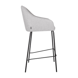 Barstuhl – Texturstoff, Metall Gestell, Armlehne Design, Grau - Suus | Kick