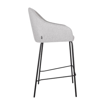 Barstuhl – Texturstoff, Metall Gestell, Armlehne Design, Grau - Suus | Kick