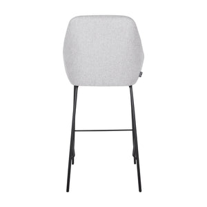 Barstuhl – Texturstoff, Metall Gestell, Armlehne Design, Grau - Suus | Kick