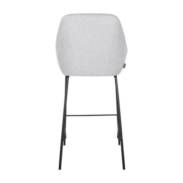 Barstuhl – Texturstoff, Metall Gestell, Armlehne Design, Grau - Suus | Kick