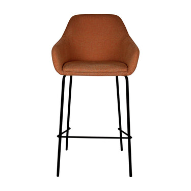 Bar stool with textured fabric cover and armrest – Suus | Kick Collection