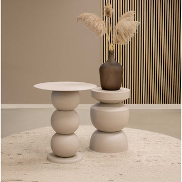 Beistelltisc Skulpturaler Metall - Design – Cis (Beige) | Kick Collection - Esszett Luxury | Stilvolles Wohnen mit Charakter