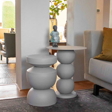 Beistelltisc Skulpturaler Metall - Design – Cis (Beige) | Kick Collection - Esszett Luxury | Stilvolles Wohnen mit Charakter