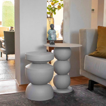 Beistelltisc Skulpturaler Metall - Design – Cis (Beige) | Kick Collection - Esszett Luxury | Stilvolles Wohnen mit Charakter