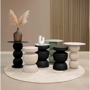 Beistelltisc Skulpturaler Metall - Design – Cis (Beige) | Kick Collection - Esszett Luxury | Stilvolles Wohnen mit Charakter