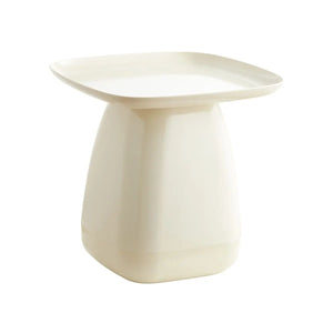Beistelltisch – Kunststoff Material, Rundes Design, Elfenbein Farbe - Nima | Kick Collection