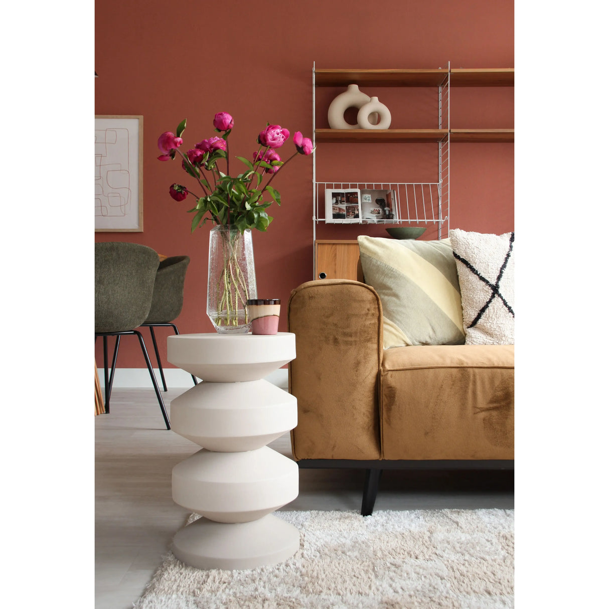 Beistelltisch – Metall Material, Modernes Design, Beige Farbe - Nio | Kick Collection