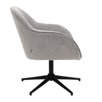 Relaxsessel – Texture Stoff, Drehfunktion Gestell, Graue Farbe - Lux | Kick Collection