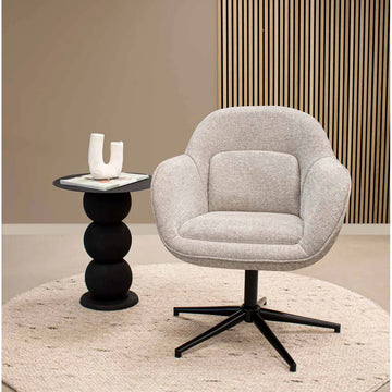 Relaxsessel – Texture Stoff, Drehfunktion Gestell, Graue Farbe - Lux | Kick Collection