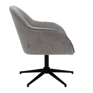 Relaxsessel – Texture Stoff, Drehfunktion Gestell, Dunkelgraue Farbe - Lux | Kick Collection