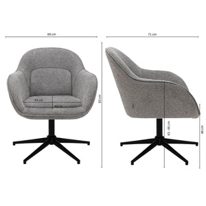 Relaxsessel – Texture Stoff, Drehfunktion Gestell, Dunkelgraue Farbe - Lux | Kick Collection