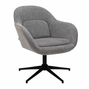Relaxsessel – Texture Stoff, Drehfunktion Gestell, Dunkelgraue Farbe - Lux | Kick Collection