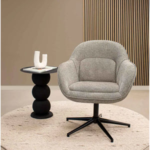 Relaxsessel – Texture Stoff, Drehfunktion Gestell, Dunkelgraue Farbe - Lux | Kick Collection