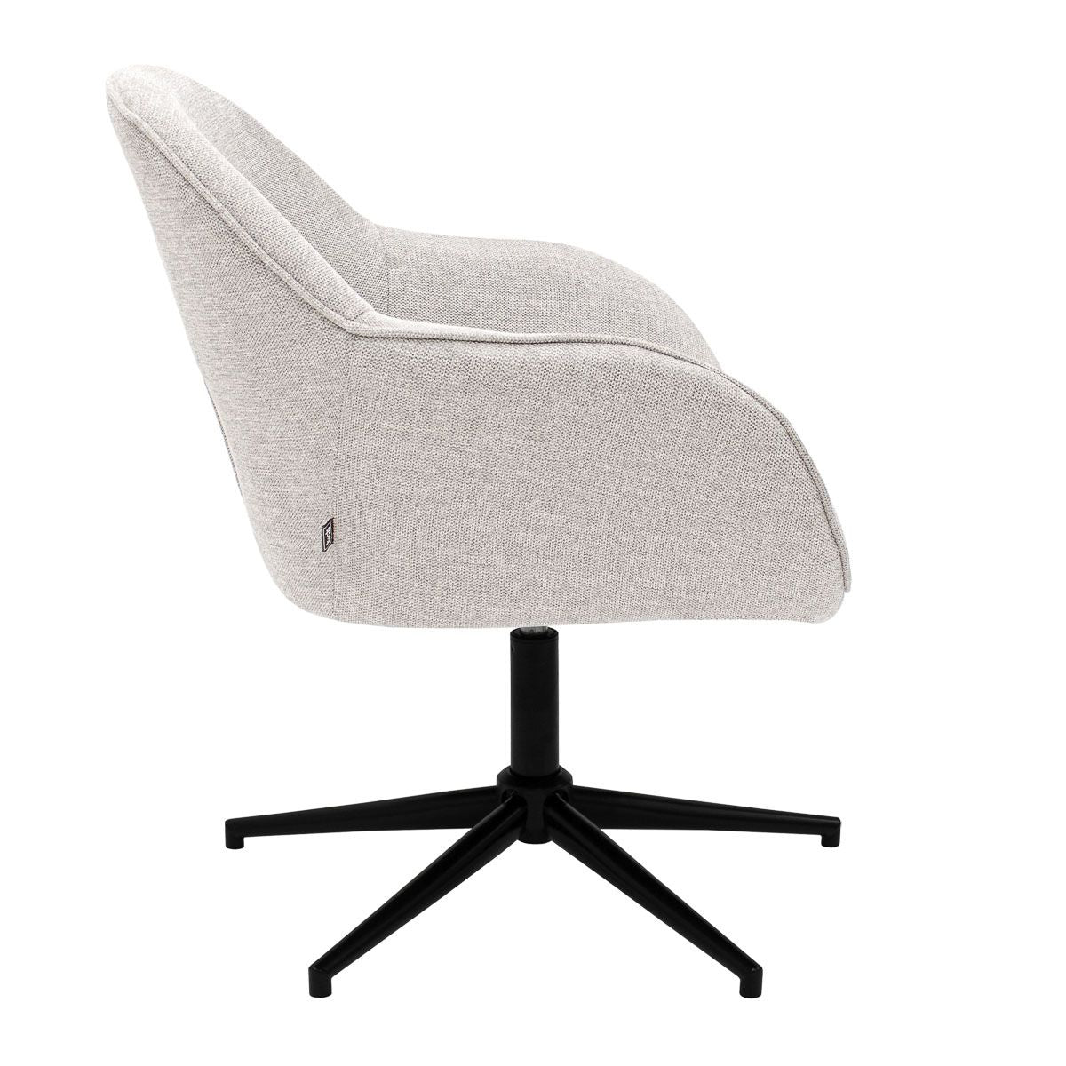 Swivel chair – textured fabric, quilted backrest, 360° rotatable – Lux | Kick Collection