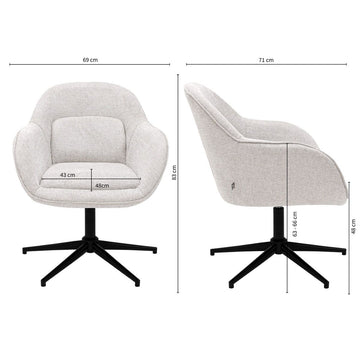 Relaxsessel – Texture Stoff, Drehfunktion Gestell, Champagne Farbe - Lux | Kick Collection
