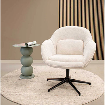 Relaxsessel – Texture Stoff, Drehfunktion Gestell, Champagne Farbe - Lux | Kick Collection