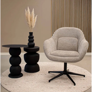 Relaxsessel – Texture Stoff, Drehfunktion Gestell, Taupe Farbe - Lux | Kick Collection