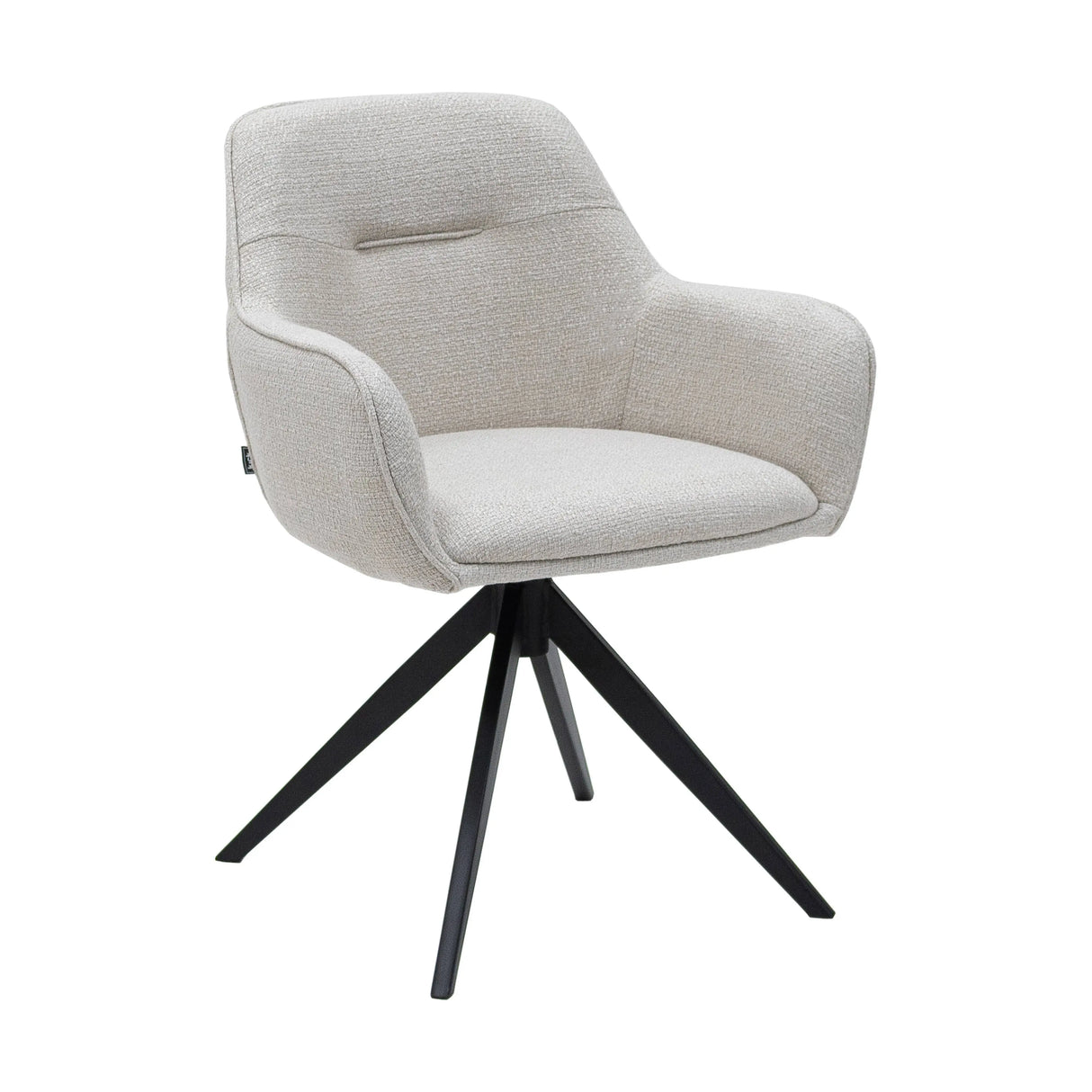 Esszimmerstuhl – Weiße Farbe, Grober Texturstoff, 360° Drehfunktion - Arne | Kick Collection