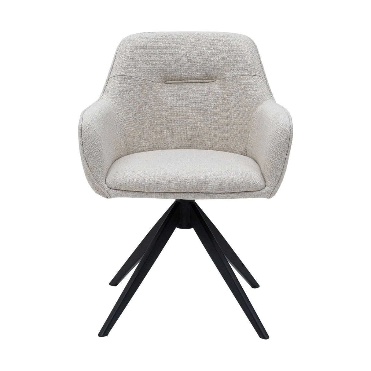 Esszimmerstuhl – Weiße Farbe, Grober Texturstoff, 360° Drehfunktion - Arne | Kick Collection