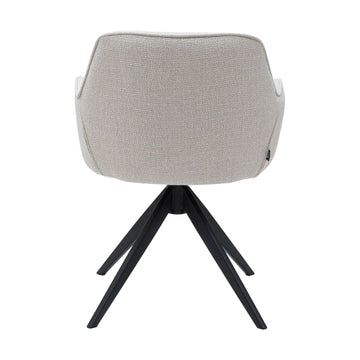 Esszimmerstuhl – Weiße Farbe, Grober Texturstoff, 360° Drehfunktion - Arne | Kick Collection