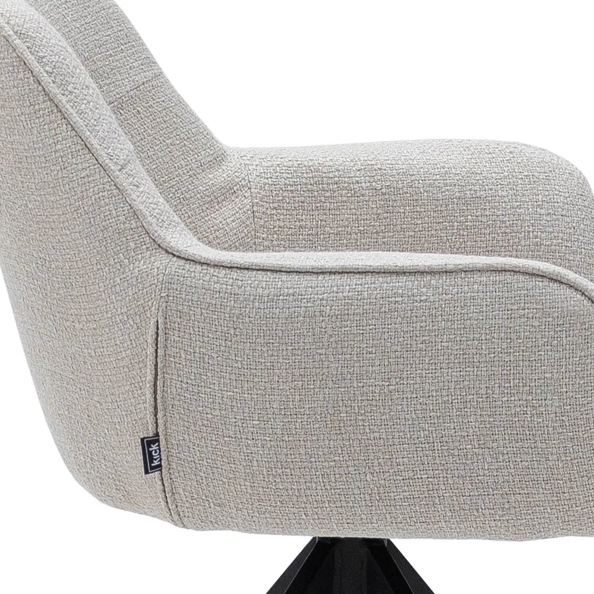 Esszimmerstuhl – Weiße Farbe, Grober Texturstoff, 360° Drehfunktion - Arne | Kick Collection