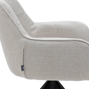 Esszimmerstuhl – Weiße Farbe, Grober Texturstoff, 360° Drehfunktion - Arne | Kick Collection