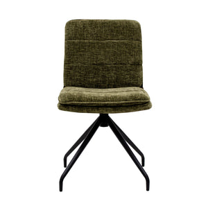 Esszimmerstuhl – Grüne Farbe, Texturstoff, 360° Drehfunktion - Aron | Kick Collection