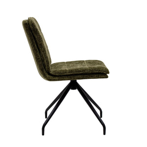 Esszimmerstuhl – Grüne Farbe, Texturstoff, 360° Drehfunktion - Aron | Kick Collection