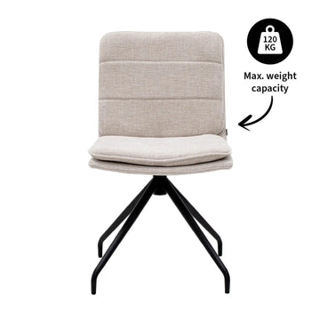 Esszimmerstuhl – Champagner Farbe, Texturstoff, 360° Drehfunktion - Aron | Kick Collection