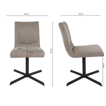 Drehstuhl – Texturstoff, Metallrahmen, 360° Drehfunktion, Taupe - Sam | Kick