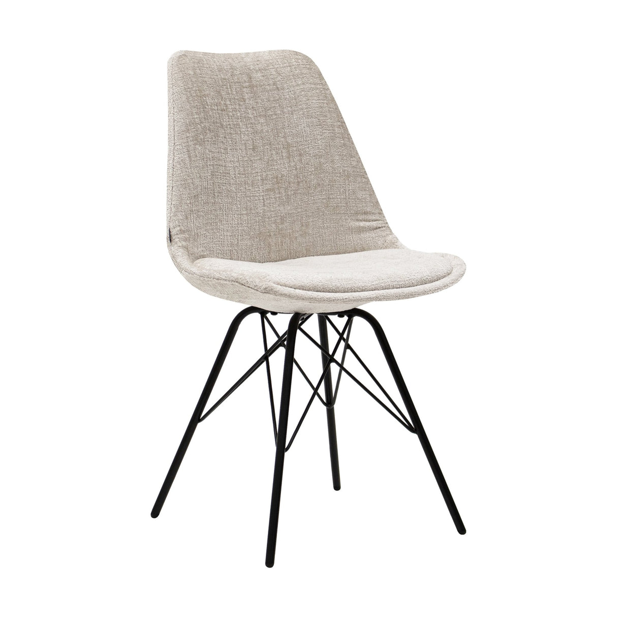 Esszimmerstuhl Weicher Strukturstoff & Modernes schwarzes Metallgestell – Bren | Kick Collection - Esszett Luxury | Stilvolles Wohnen mit Charakter