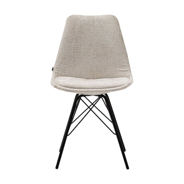 Esszimmerstuhl Weicher Strukturstoff & Modernes schwarzes Metallgestell – Bren | Kick Collection - Esszett Luxury | Stilvolles Wohnen mit Charakter