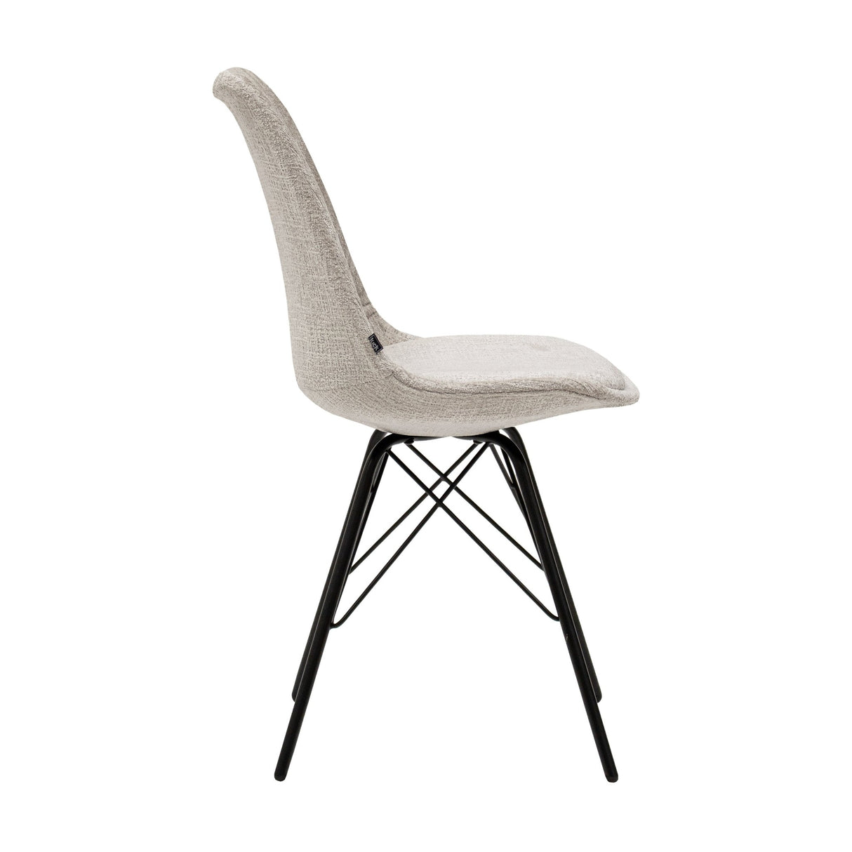 Esszimmerstuhl Weicher Strukturstoff & Modernes schwarzes Metallgestell – Bren | Kick Collection - Esszett Luxury | Stilvolles Wohnen mit Charakter
