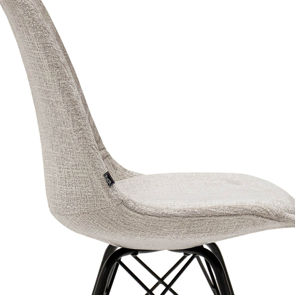 Esszimmerstuhl Weicher Strukturstoff & Modernes schwarzes Metallgestell – Bren | Kick Collection - Esszett Luxury | Stilvolles Wohnen mit Charakter