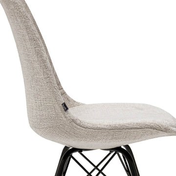 Esszimmerstuhl Weicher Strukturstoff & Modernes schwarzes Metallgestell – Bren | Kick Collection - Esszett Luxury | Stilvolles Wohnen mit Charakter