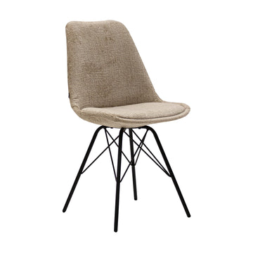 Esszimmerstuhl Weicher Strukturstoff & Modernes schwarzes Metallgestell – Bren | Kick Collection - Esszett Luxury | Stilvolles Wohnen mit Charakter