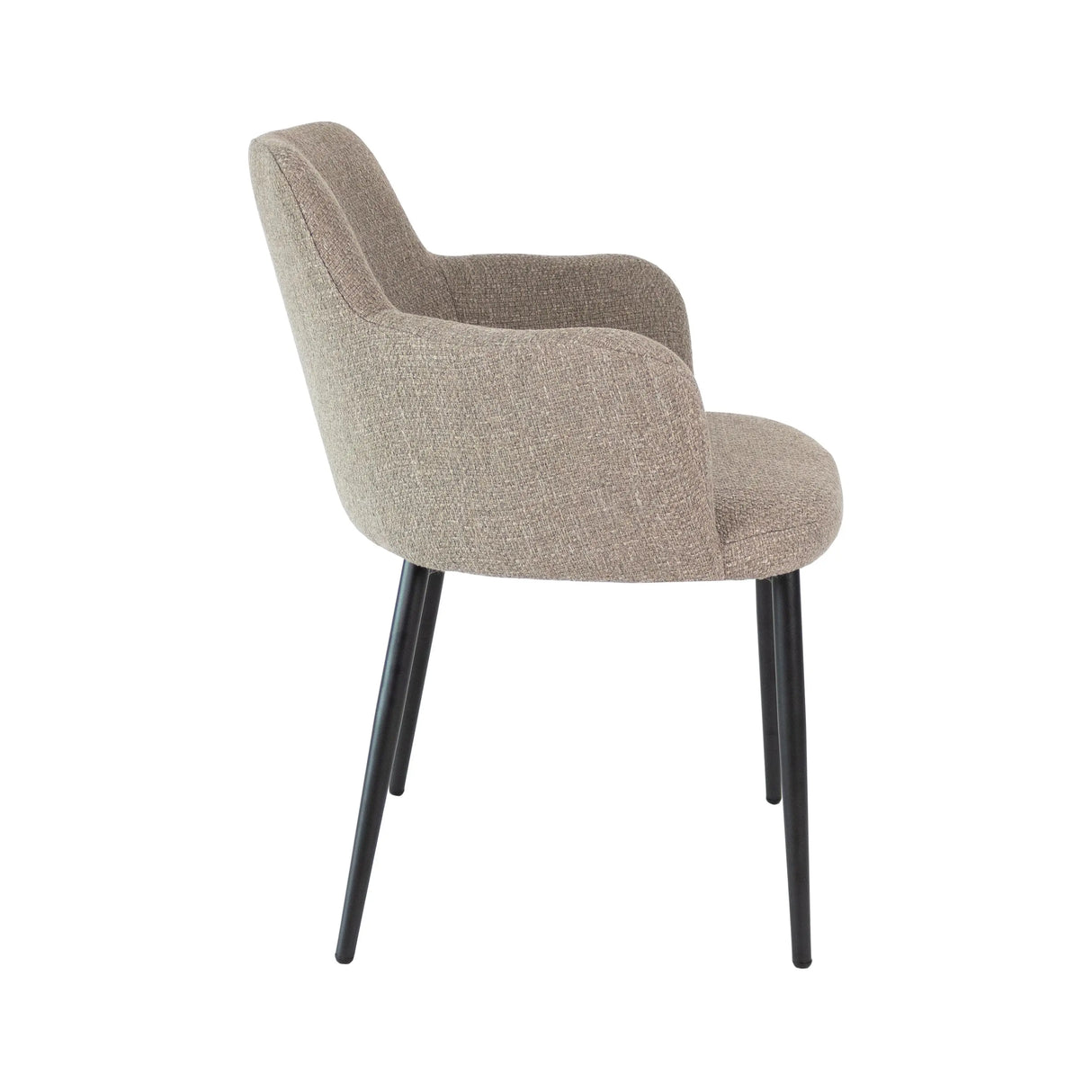 Esszimmerstuhl – Graue Farbe, Texturstoff Bezug, Schwarzes Metallgestell - Emma | Kick Collection