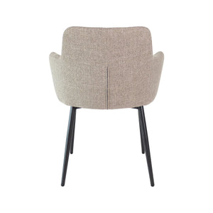 Esszimmerstuhl – Graue Farbe, Texturstoff Bezug, Schwarzes Metallgestell - Emma | Kick Collection