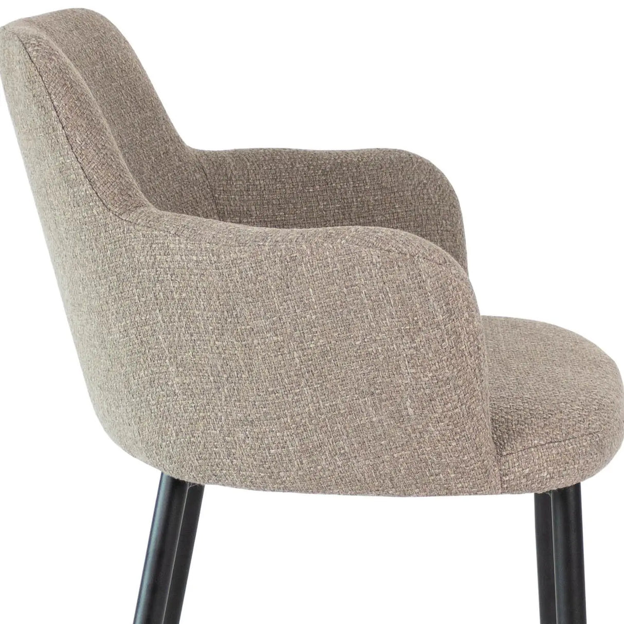 Esszimmerstuhl – Graue Farbe, Texturstoff Bezug, Schwarzes Metallgestell - Emma | Kick Collection