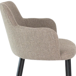 Esszimmerstuhl – Graue Farbe, Texturstoff Bezug, Schwarzes Metallgestell - Emma | Kick Collection