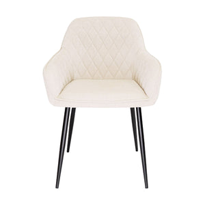 Esszimmerstuhl – Texture Stoff, Rautensteppung, Champagner Farbe - Jip | Kick Collection