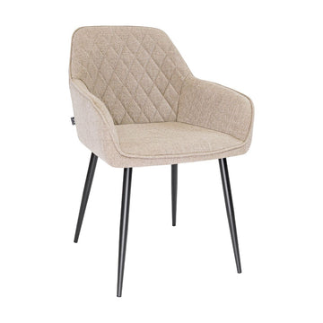 Esszimmerstuhl – Texture Stoff, Rautensteppung, Taupe Farbe - Jip | Kick Collection