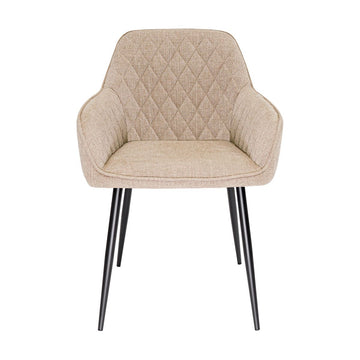 Esszimmerstuhl – Texture Stoff, Rautensteppung, Taupe Farbe - Jip | Kick Collection