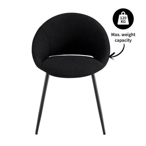 Esszimmerstuhl – Texture Stoff, Rückenöffnung, Schwarze Farbe - Job | Kick Collection